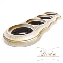 Рамка 4-я Белая/Патина Золото Lindas, 25466