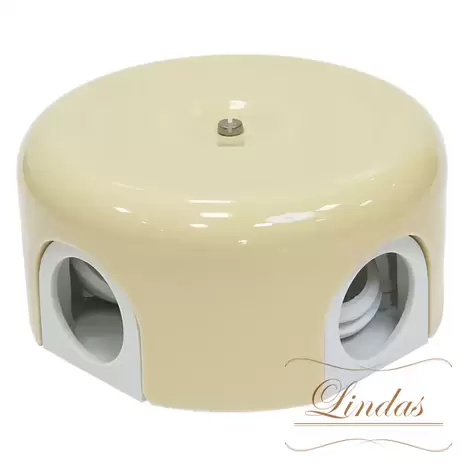 Распределительная коробка d 90mm цвет слоновая кость Lindas, 33509