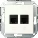 Телефонная ретро розетка 6 конт + компьютерная ретро розетка RJ45,8 конт.6 кат. Fontini, белый 377080520