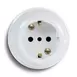 Ретро розетка, немецкий/итальянский стандарт 16A 250V, цвет белый, 840110