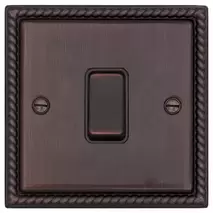 Ретро выключатель 1-кл (проходной), Шоколадный кашемир, CME2561-2-BZ TJ Electric
