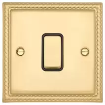 Ретро выключатель 1-кл (проходной), Медовый жаккард, CME2561-2-MBR TJ Electric