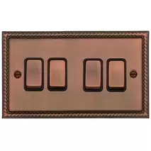Ретро выключатель 4-кл (проходной), Античный муар, CME2564-2-AC TJ Electric