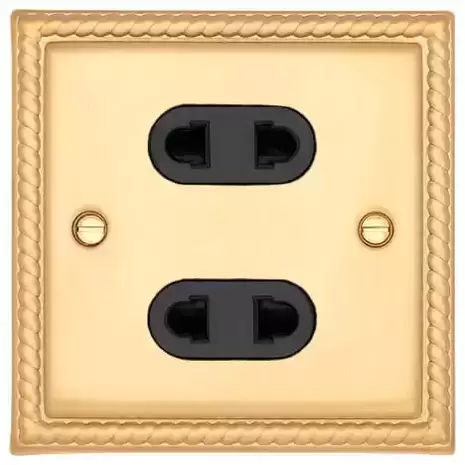 Ретро розетка двойная б/з, Жемчужный бархат, CME810U2-PB TJ Electric