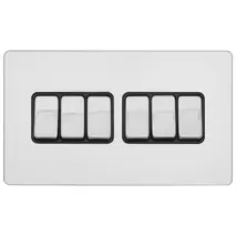 Ретро выключатель 6-кл (проходной), Жемчужный бархат, G256-2-146-PC TJ Electric