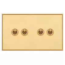 Ретро выключатель 4-кл (проходной), Медовый жаккард, GC204-2-MBR TJ Electric