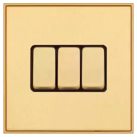 Ретро выключатель 3-кл (проходной), Медовый жаккард, GC2563-2-MBR TJ Electric