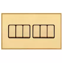 Ретро выключатель 6-кл (проходной), Медовый жаккард, GC2566-2-MBR TJ Electric