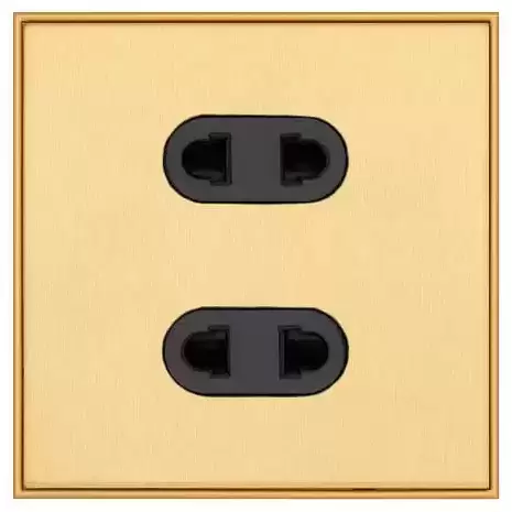 Ретро розетка двойная б/з, Медовый жаккард, GC810U2-MBR TJ Electric