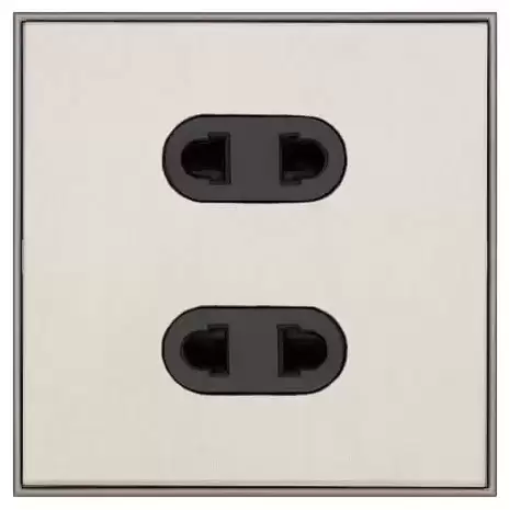 Ретро розетка двойная б/з, Ледяной шифон, GC810U2-SS TJ Electric