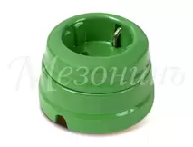 Ретро розетка с заземлением, зеленая МезонинЪ, GE70301-10
