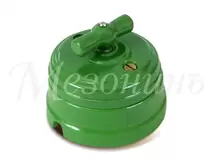 Ретро выключатель, зеленый МезонинЪ двухклавишный, GE70401-10
