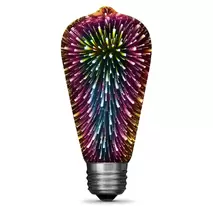 Светодиодная декоративная лампа 3D Фейверк, 4W, RGB, E27, ST64 G95 G125 Ret-ST643D