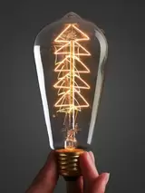 Лампа Эдисона Retronik ST64 Рождественская елка, 220V E27 40W Янтарное стекло, арт. Ret-ST64CTA-40W-E27