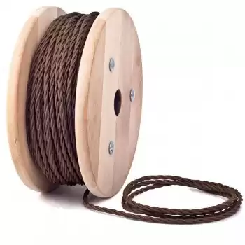 Витой ретро провод, 3x4, коричневый, RL-03721, Reletika