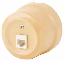Ретро розетка интернет, Retrika, слоновая кость, RS-INT-05
