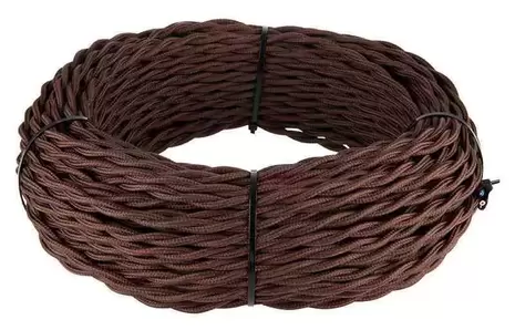 Ретро кабель витой 3х1,5 (коричневый) арт.W6453514