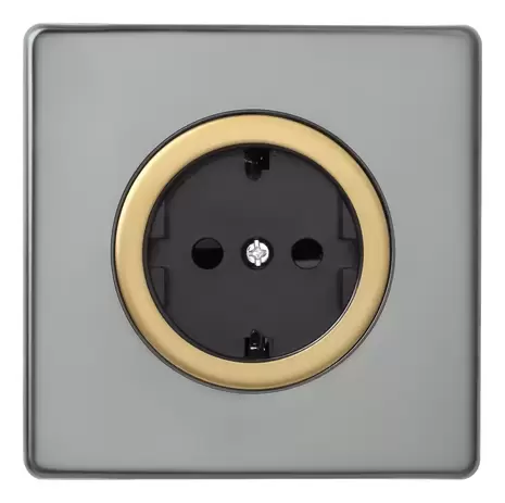 Механизм розетки в сборе 2к+з 16А, Satin Chrome, Z1EG5FGN