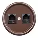 В1-302-22 Bironi Компьютерная ретро розетка RJ45*2, коричневый B1-302-221