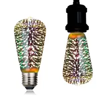 Светодиодная декоративная лампа 3D Фейверк, 4W, RGB, E27, ST64 G95 G125 Ret-ST643D