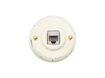 Ретро розетка компьютерная RJ 45 (cat.6), иероглифы, золотистая фурнитура РК6ОЗ, Leanza