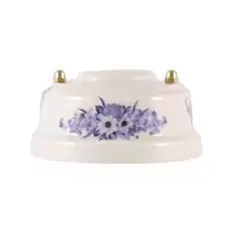 Ретро розетка компьютерная RJ 45 (cat.6), синие цветы, золотистая фурнитура, РК6ВЗ