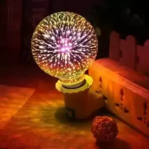 Светодиодная декоративная лампа 3D Фейверк, 4W, RGB, E27, G80 Ret-G803D