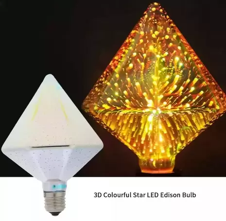 Светодиодная декоративная лампа 3D Фейверк, 4W, RGB, E27, D90 Ret-D903D