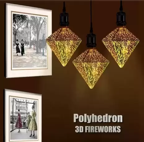 Светодиодная декоративная лампа 3D Фейверк, 4W, RGB, E27, D90 Ret-D903D